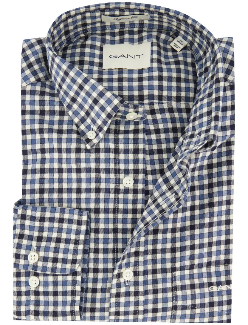 Casual overhemd Gant Regular Fit blauw katoen