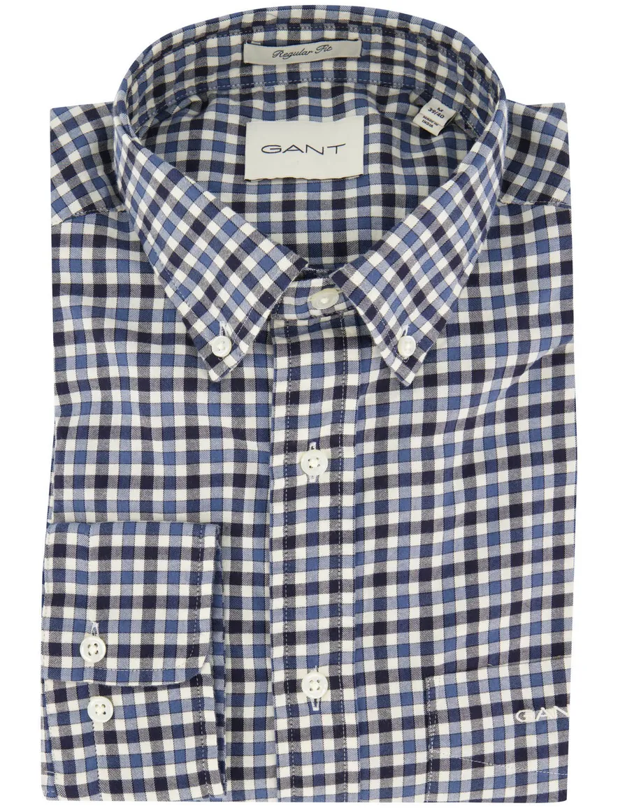 casual overhemd blauw Gant Regular Fit