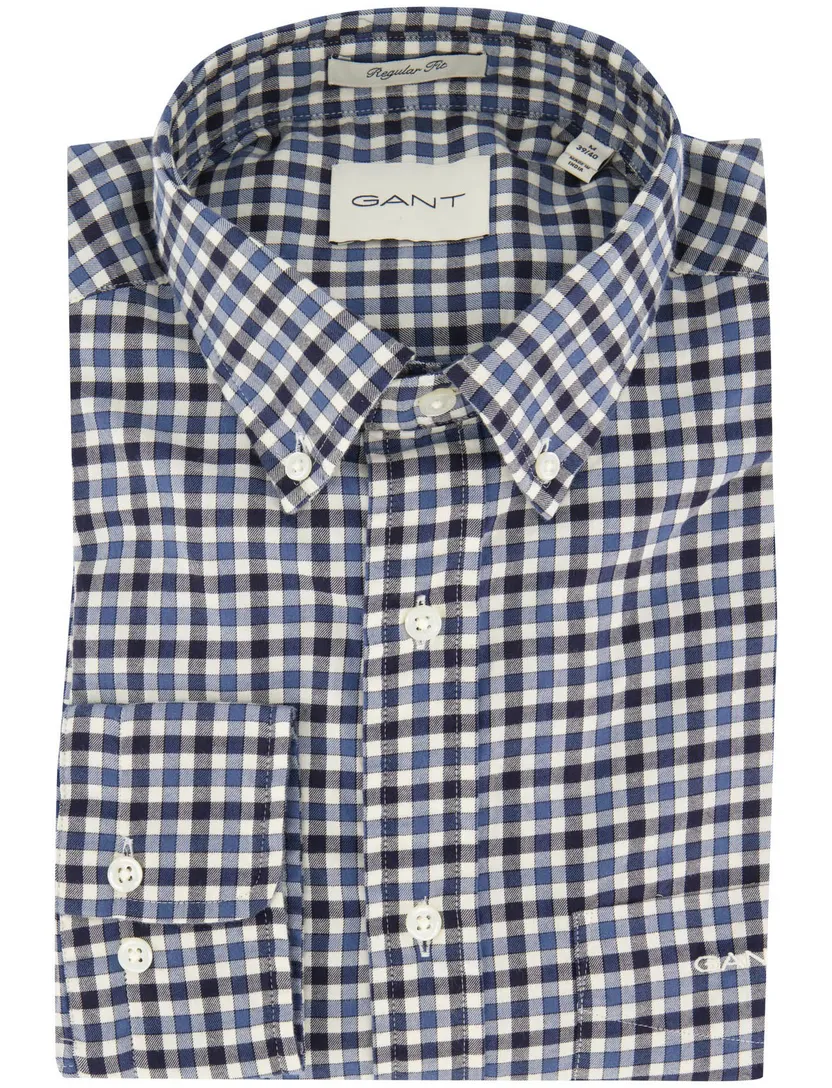 Casual overhemd Gant Regular Fit blauw katoen