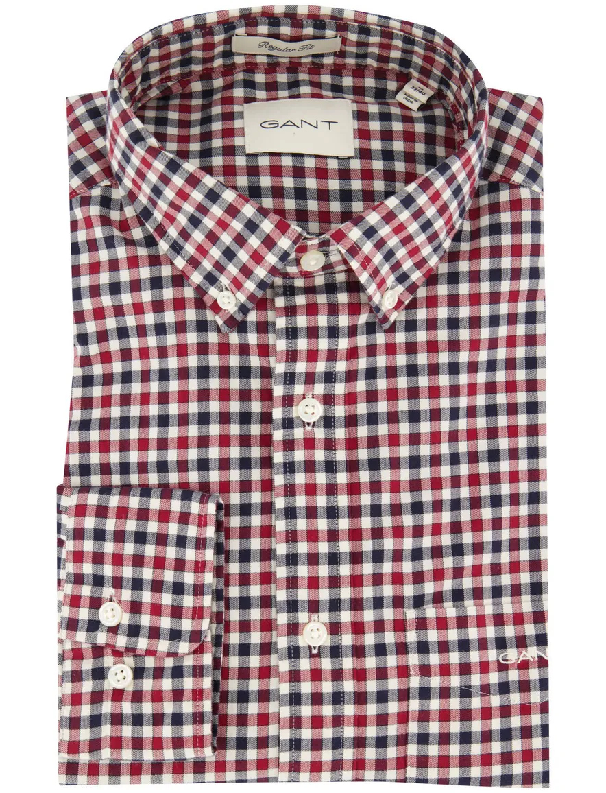 casual overhemd rood Gant Regular Fit