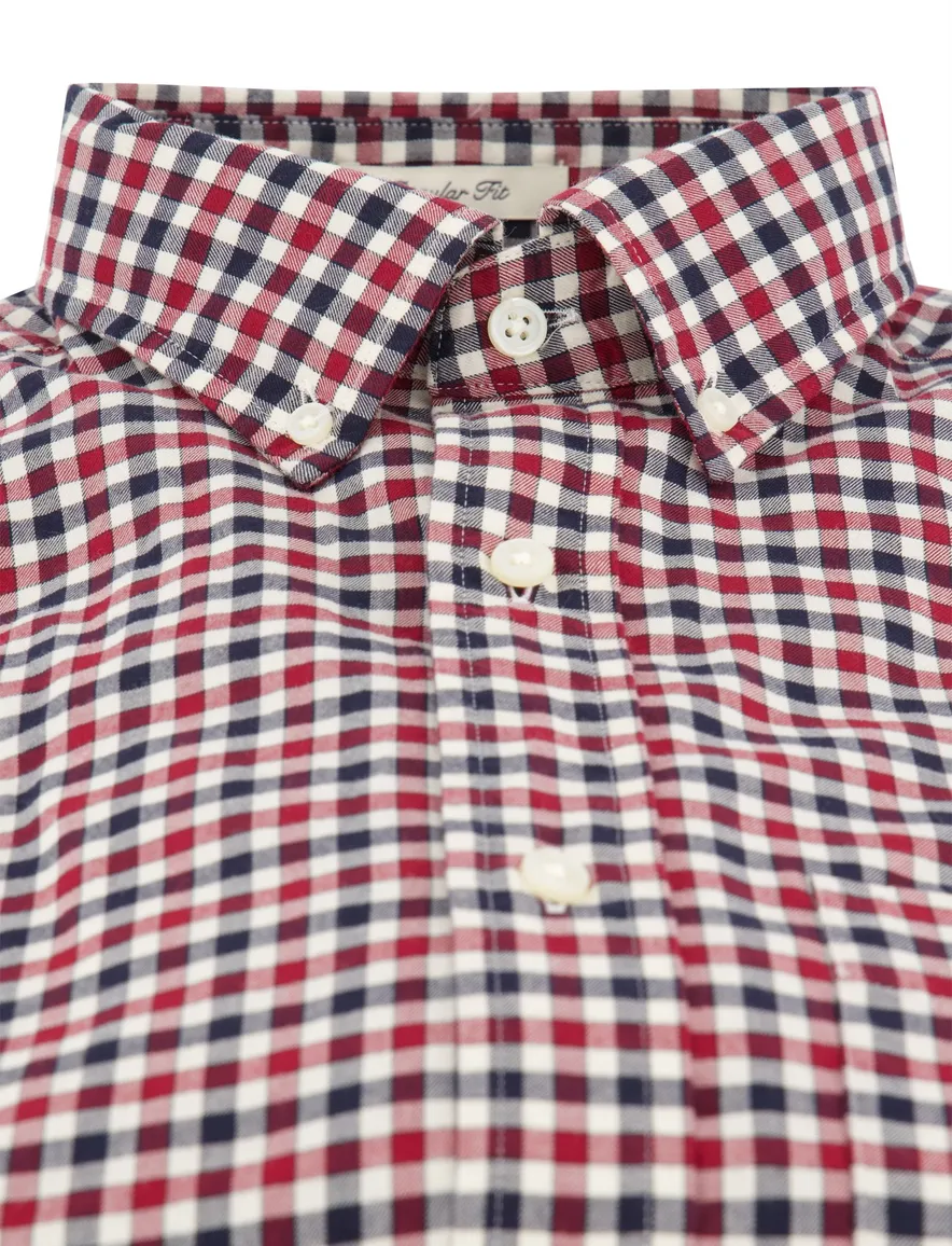 Gant Regular Fit casual overhemd rood katoen