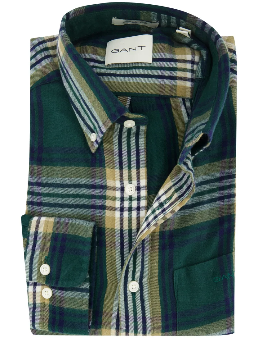 Gant overhemd regular fit corduroy groen