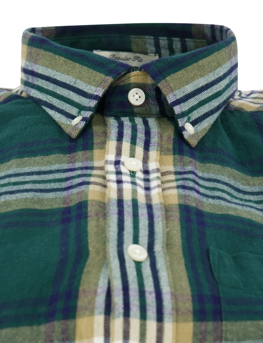 Gant overhemd regular fit corduroy groen geruit