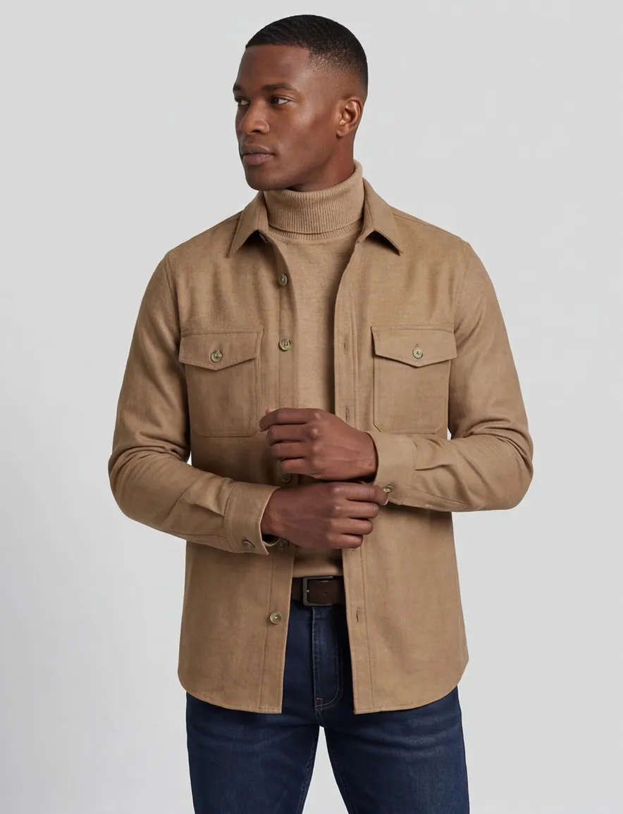 Gant overshirt knopen bruin