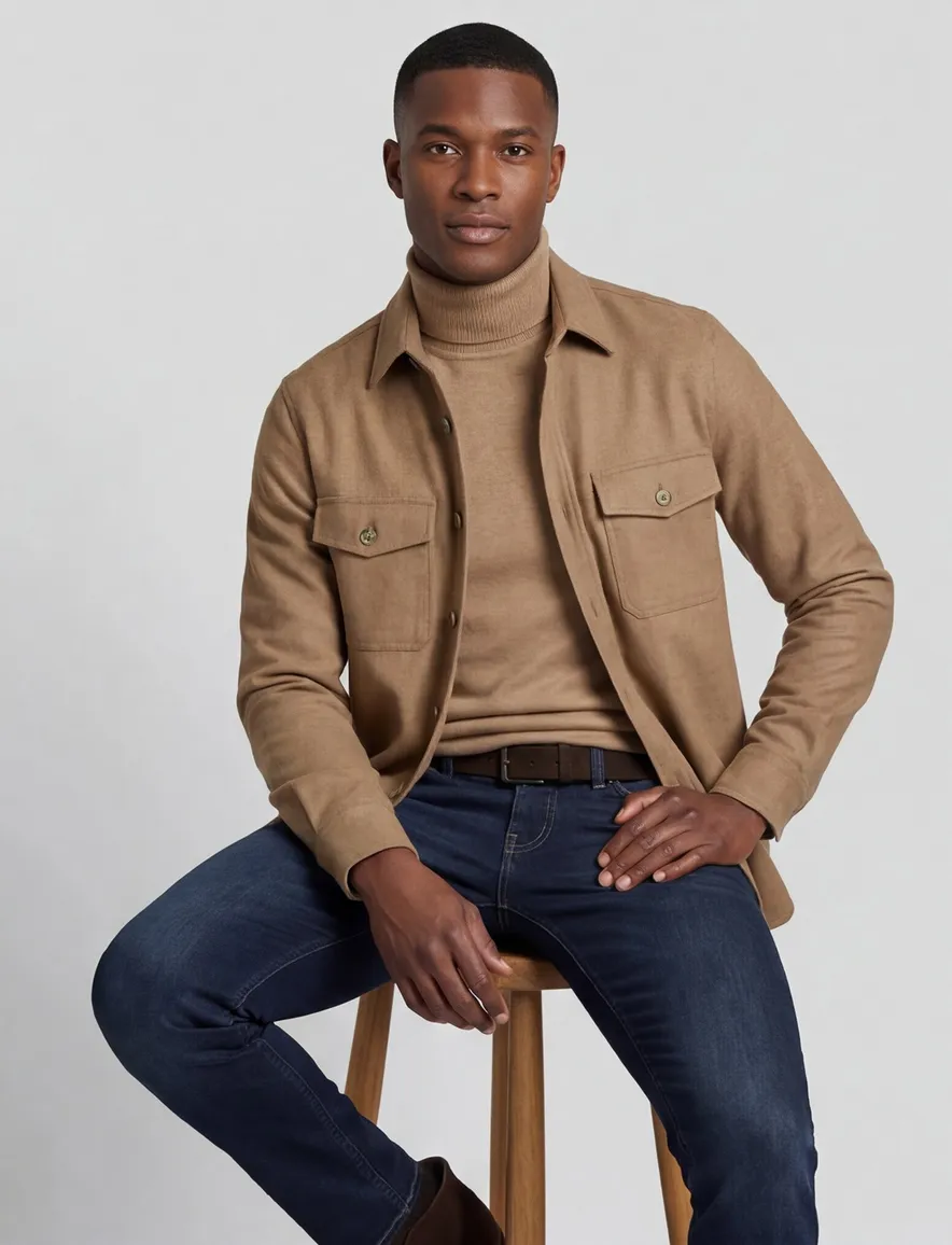 Gant overshirt knopen bruin