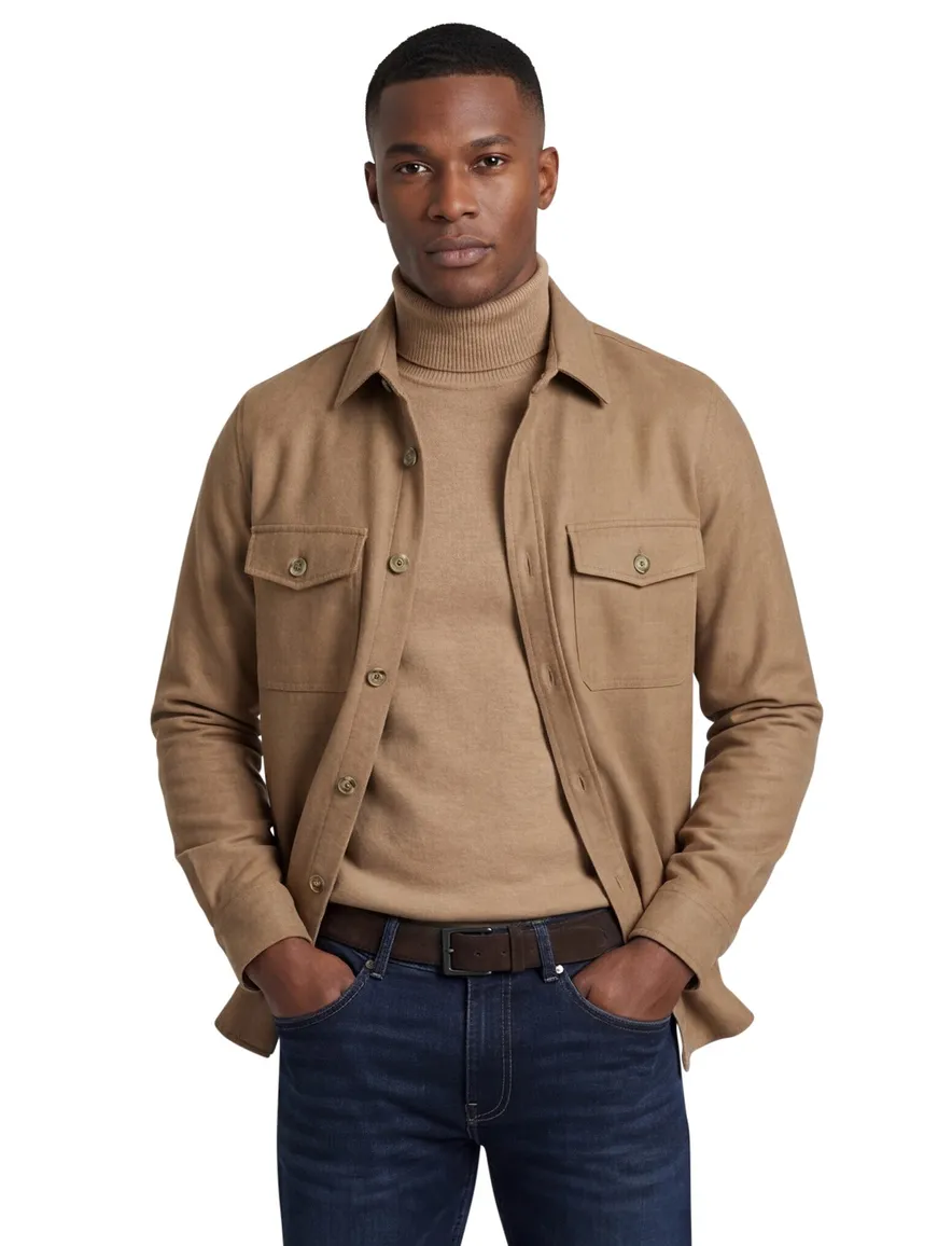 Gant overshirt knopen bruin
