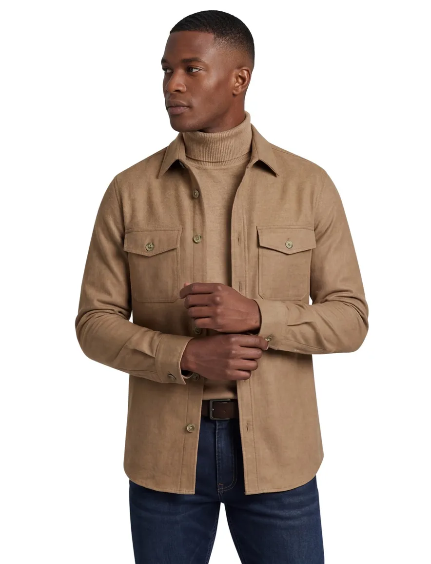 Gant overshirt knopen bruin