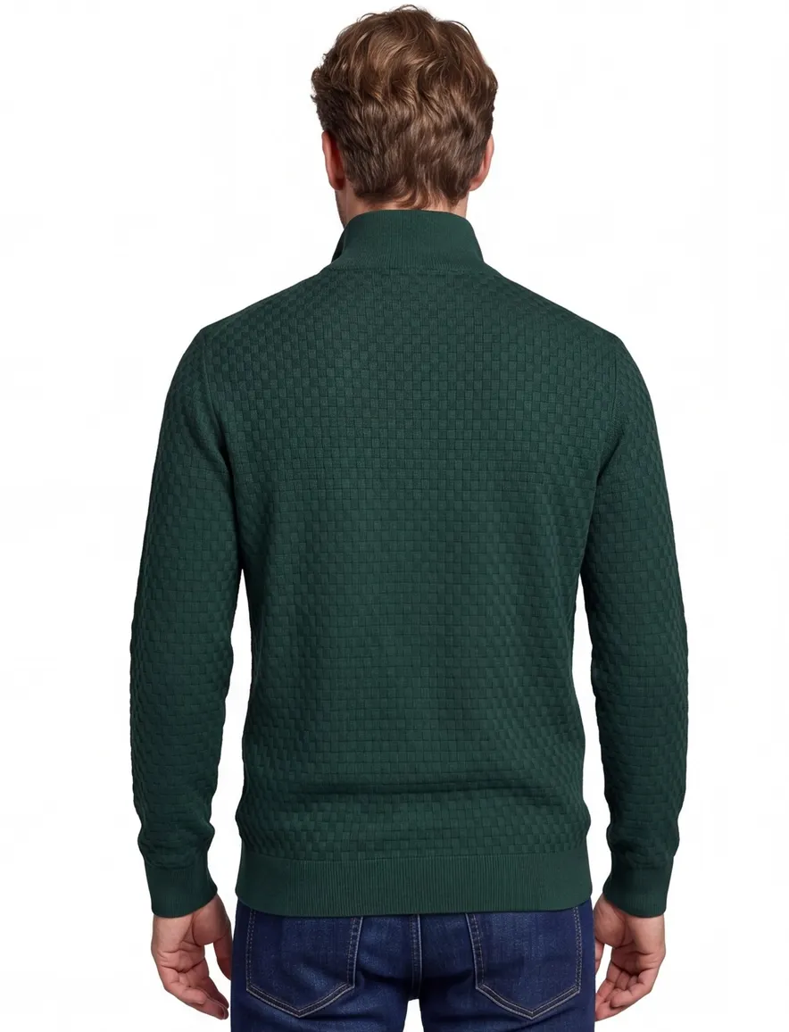 Gant trui groen effen normale fit katoen