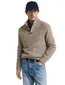 Gant Trui Beige Jacquard Half zip knopen