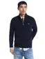 Gant Trui Half Zip Donkerblauw kabeltrui 100% lamswol