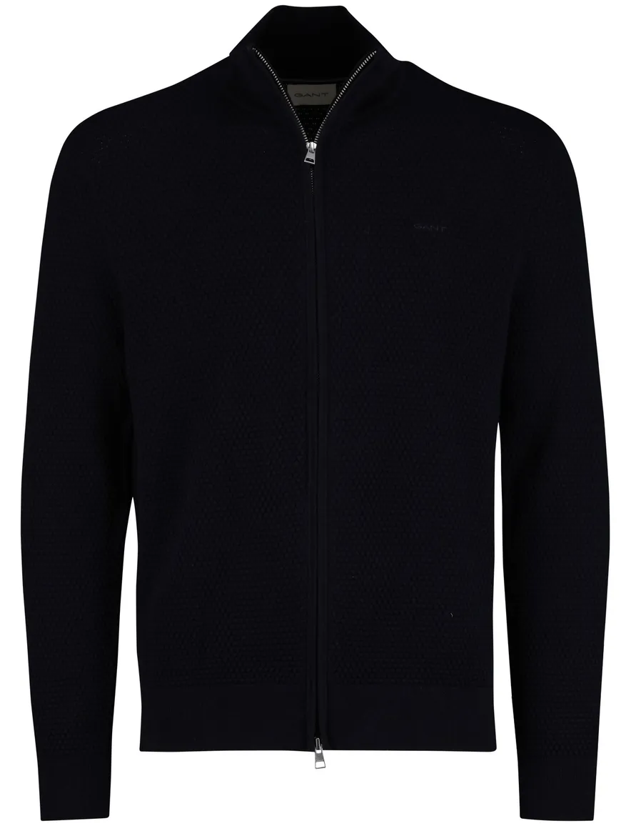 Gant gebreid vest wol donkerblauw