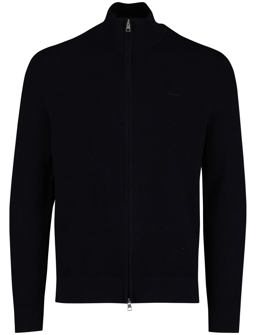 Gant gebreid vest wol donkerblauw