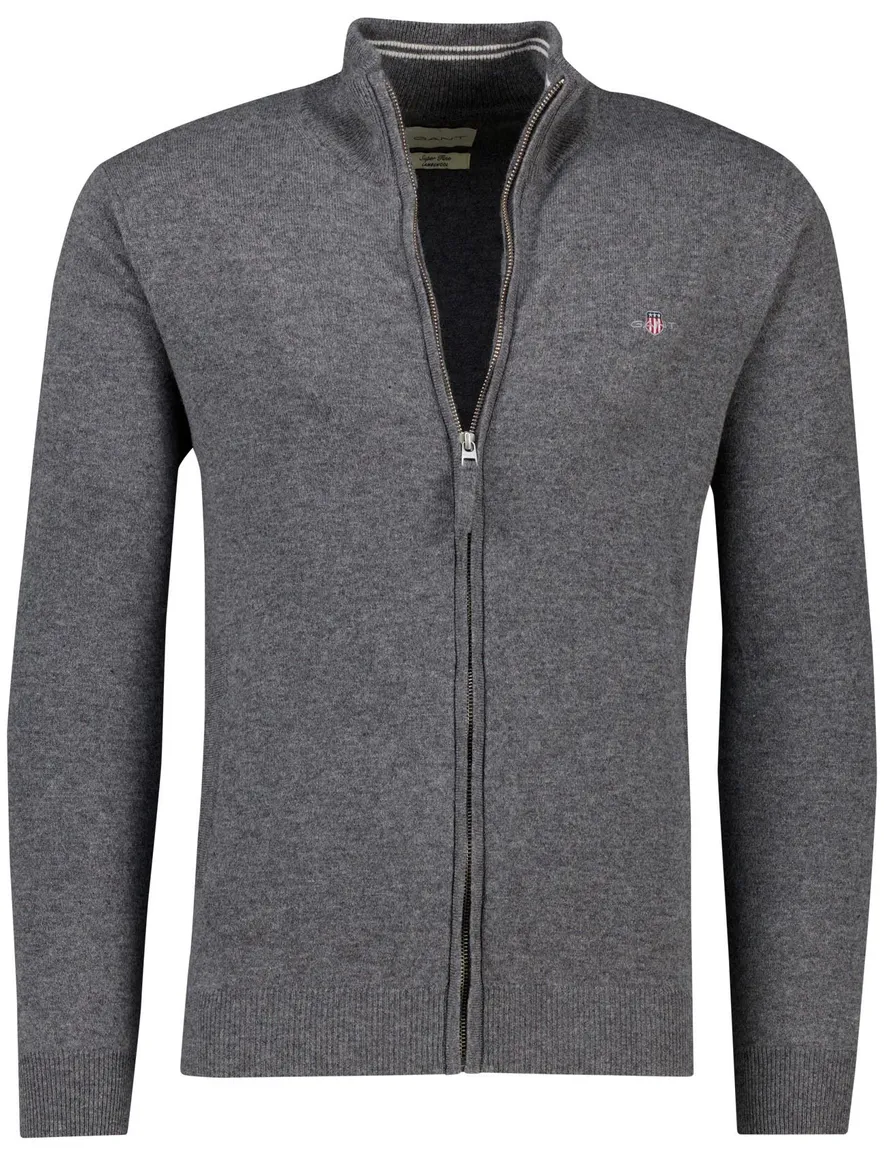 Gant vest antraciet gemeleerd