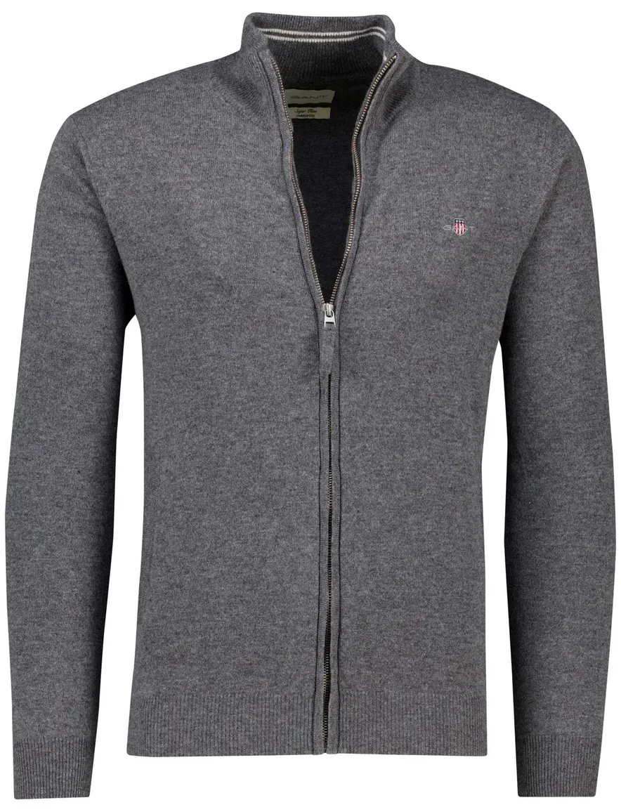 Gant vest antraciet gemeleerd