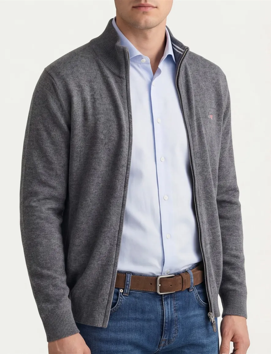 Gant vest antraciet gemeleerd