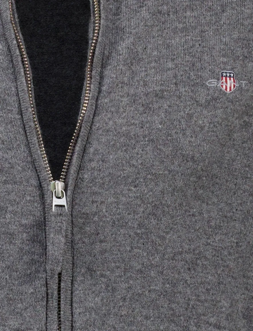 Gant vest antraciet gemeleerd