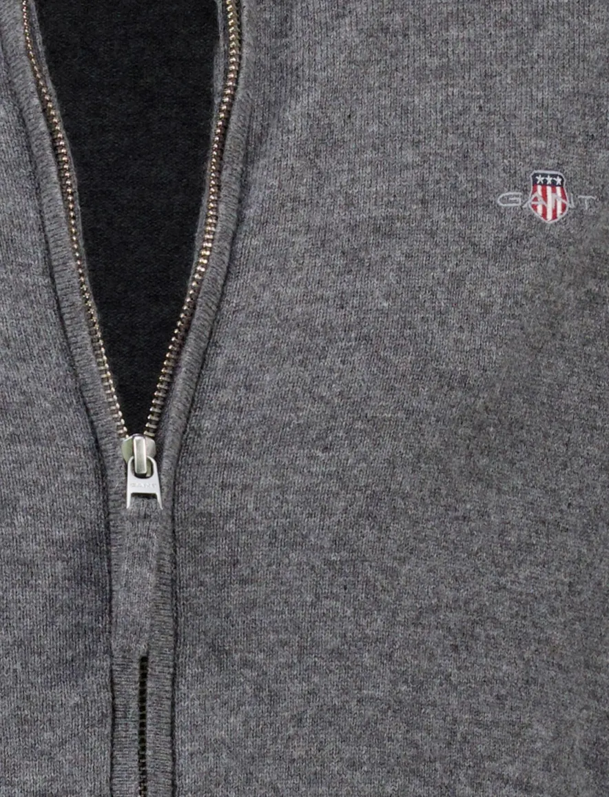 Gant vest antraciet gemeleerd