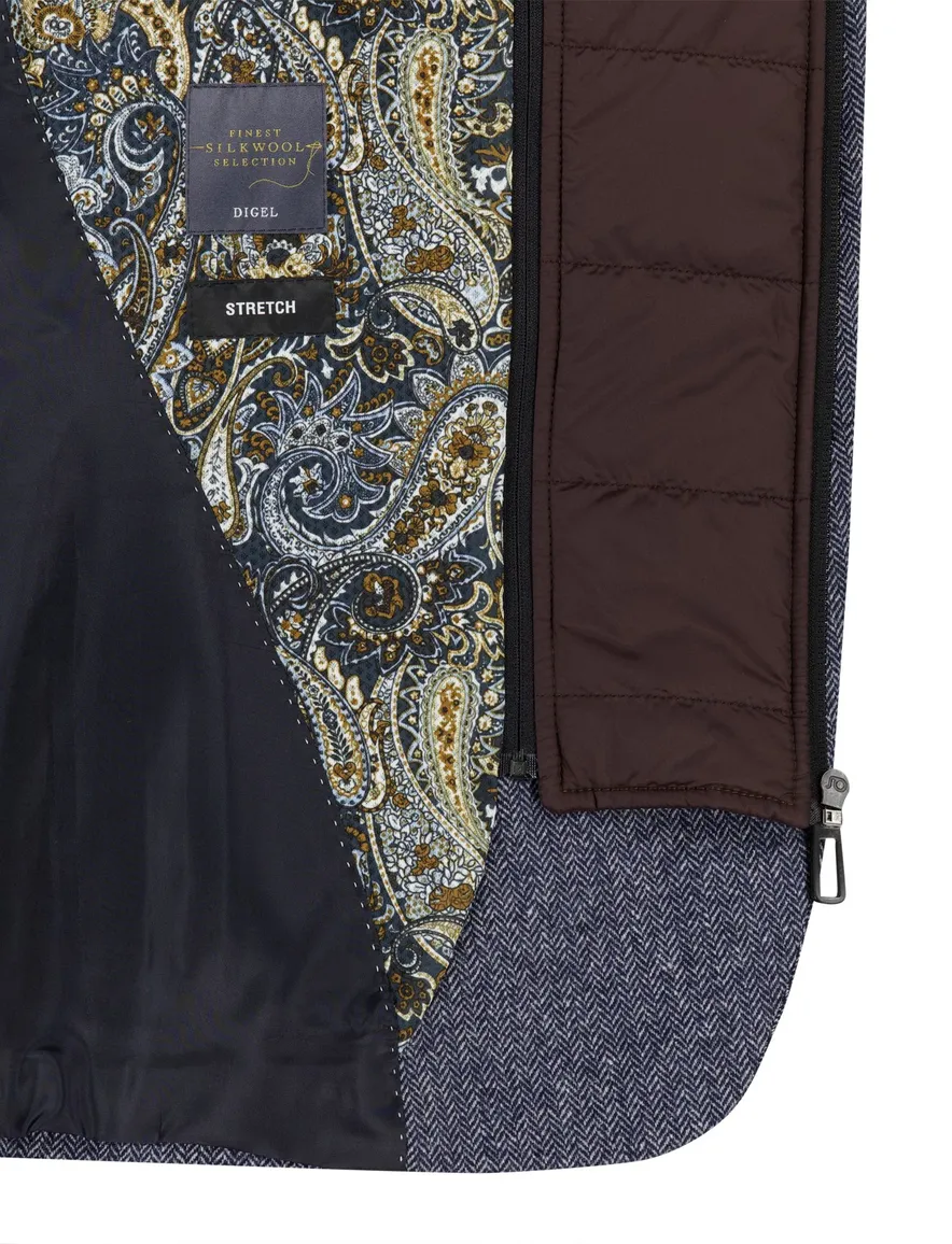 Digel Colbert blauw modern fit uitneembare inzetjas wol
