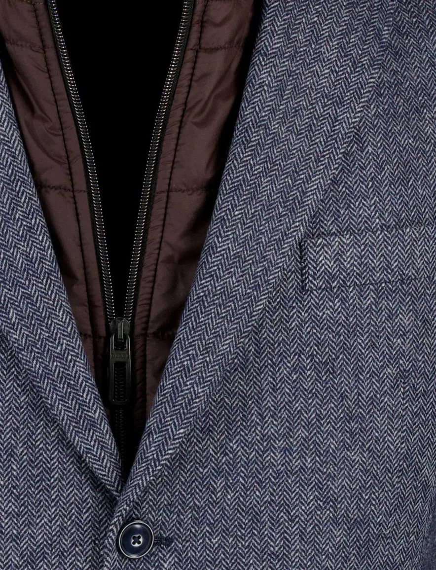 Digel Colbert blauw modern fit uitneembare inzetjas wol