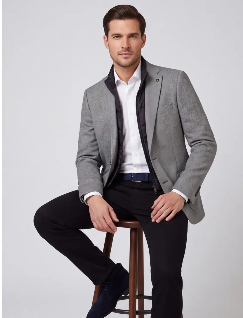Digel modern fit colbert grijs