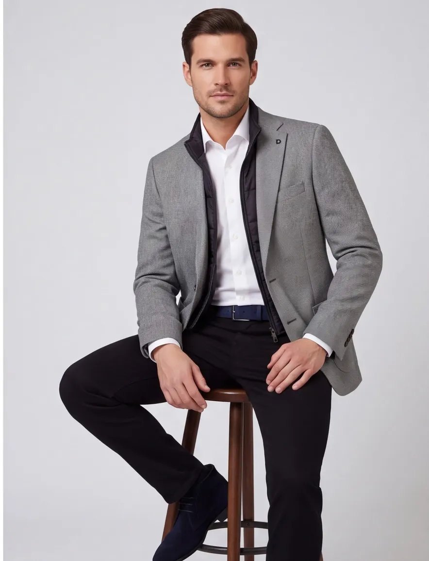 Digel modern fit colbert grijs