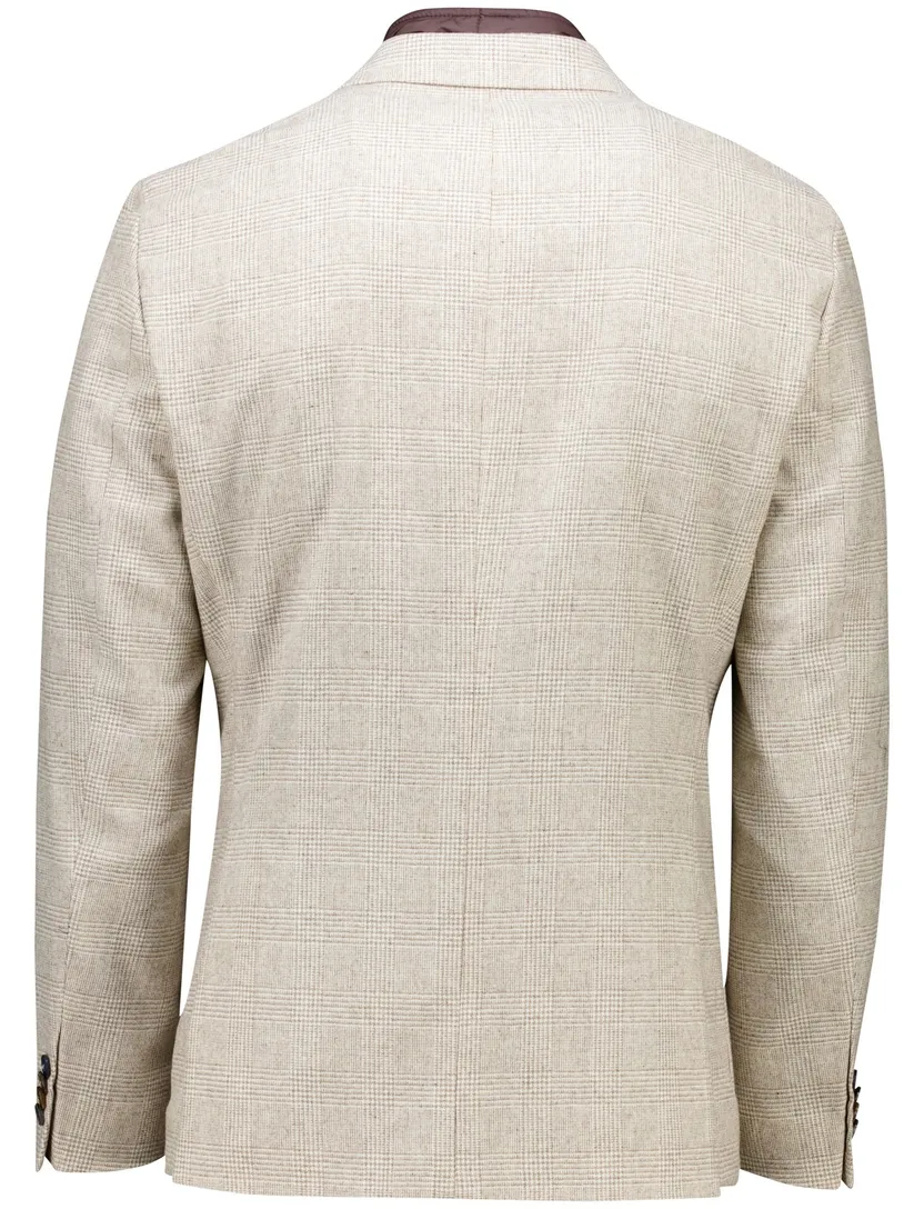 Digel colberts creme Modern Fit geruit met rits