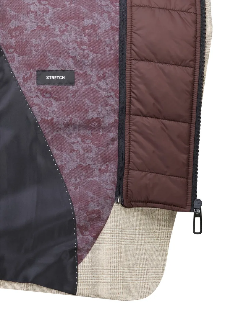 Digel colberts creme Modern Fit geruit met rits