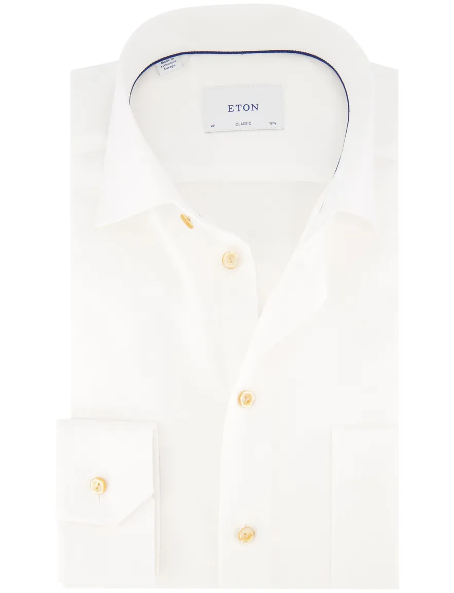 Eton overhemd wit effen Classic Fit katoen
