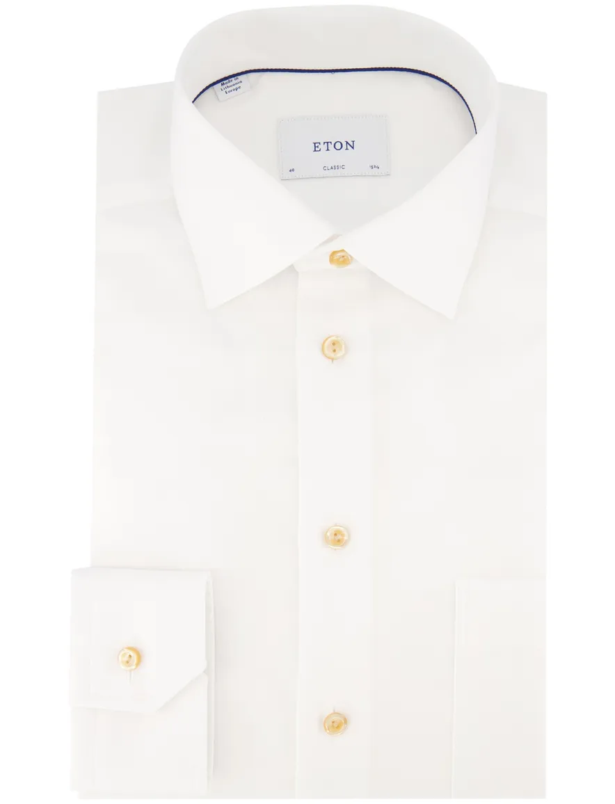 Eton overhemd wit effen Classic Fit katoen