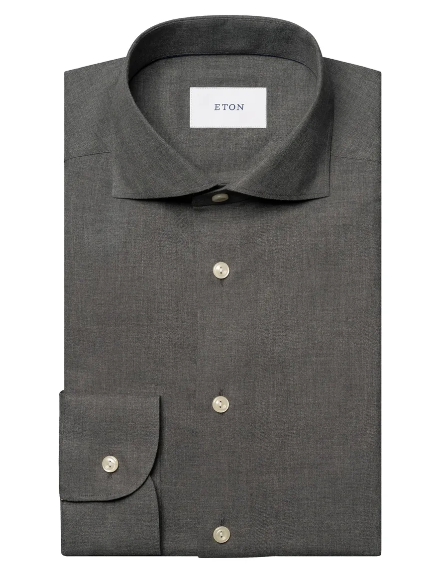 Eton slim fit business overhemd grijs wide spread boord