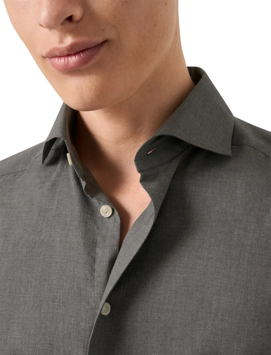 Eton slim fit business overhemd grijs wide spread boord