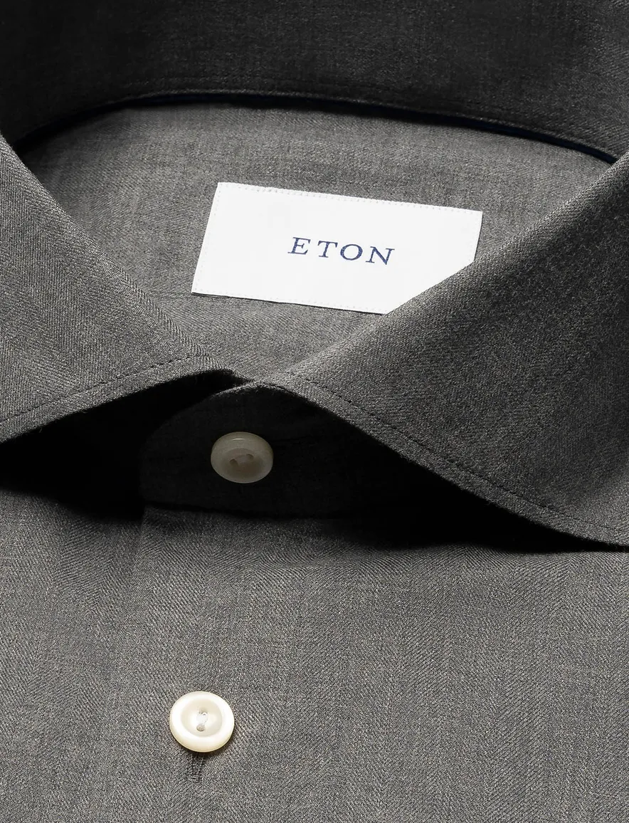 Eton slim fit business overhemd grijs wide spread boord
