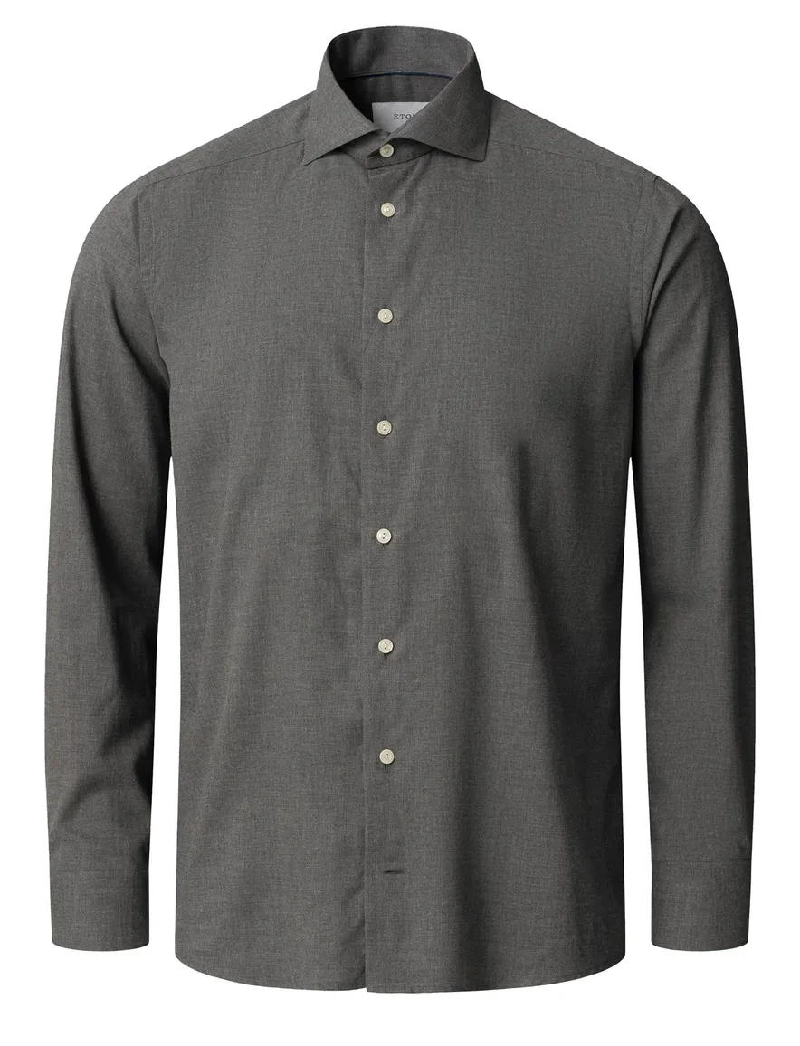 Eton slim fit business overhemd grijs wide spread boord