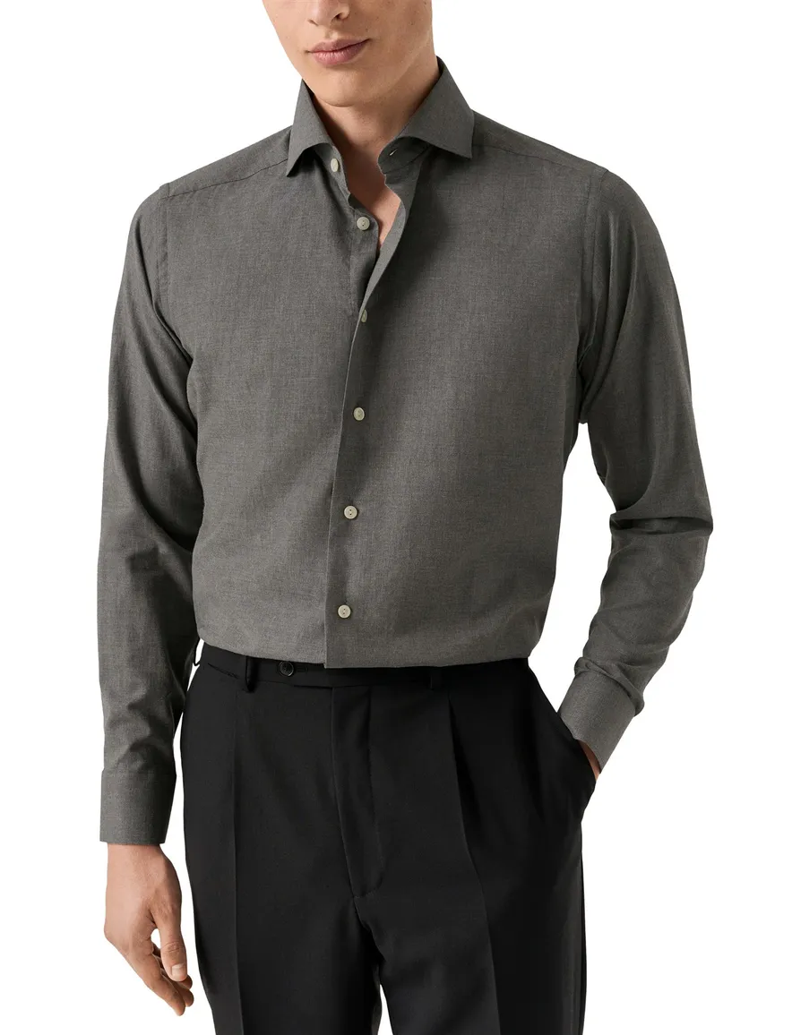 Eton slim fit business overhemd grijs wide spread boord