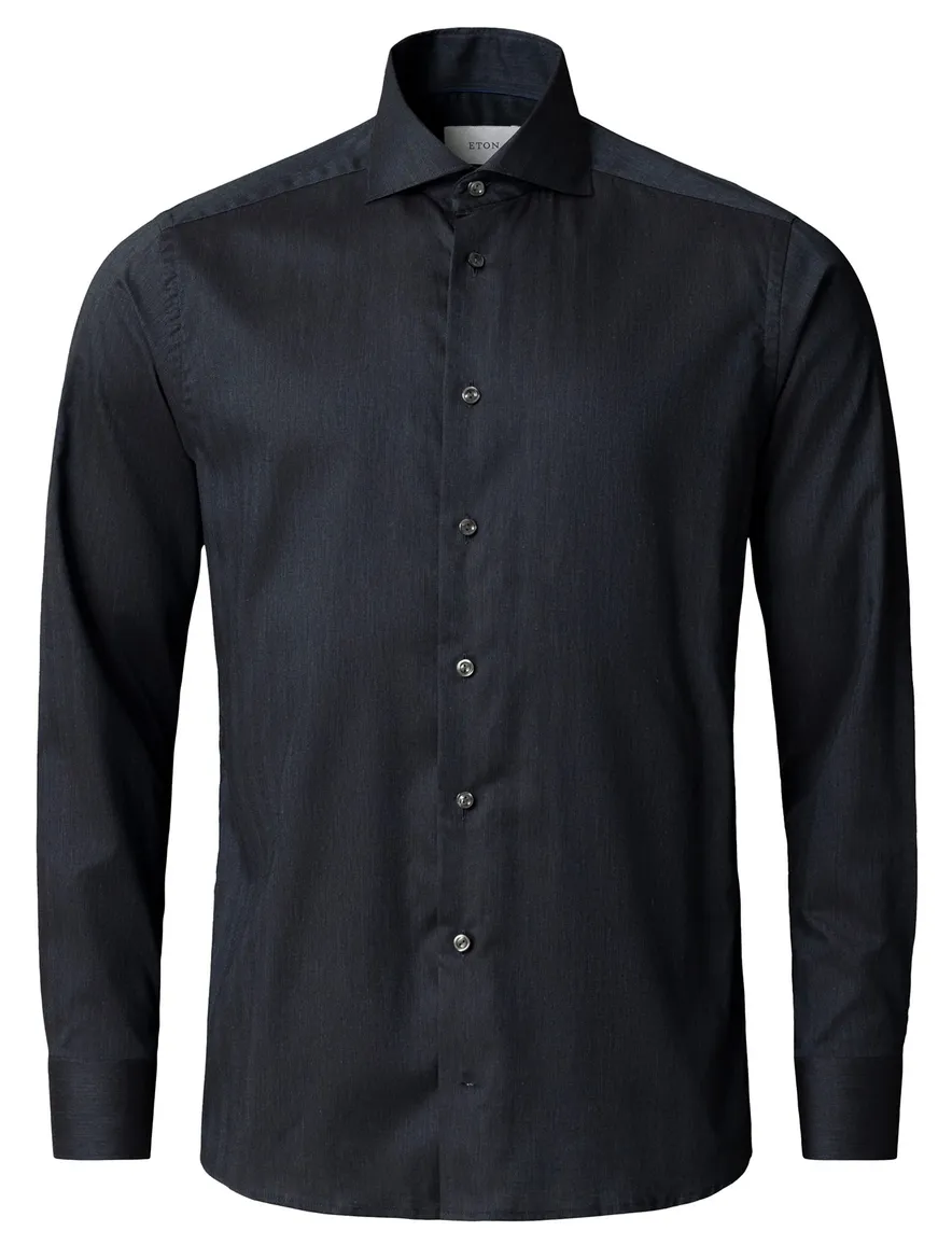 Eton slim fit business overhemd donkerblauw strijkvrij