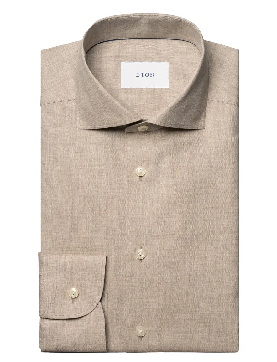 Eton Slim Fit business overhemd beige