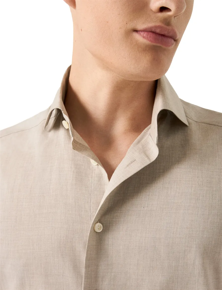 Eton Slim Fit business overhemd beige