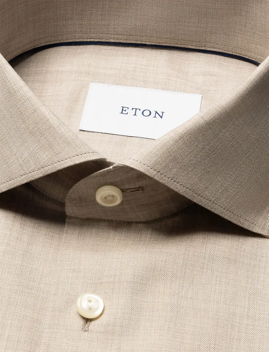 Eton Slim Fit business overhemd beige
