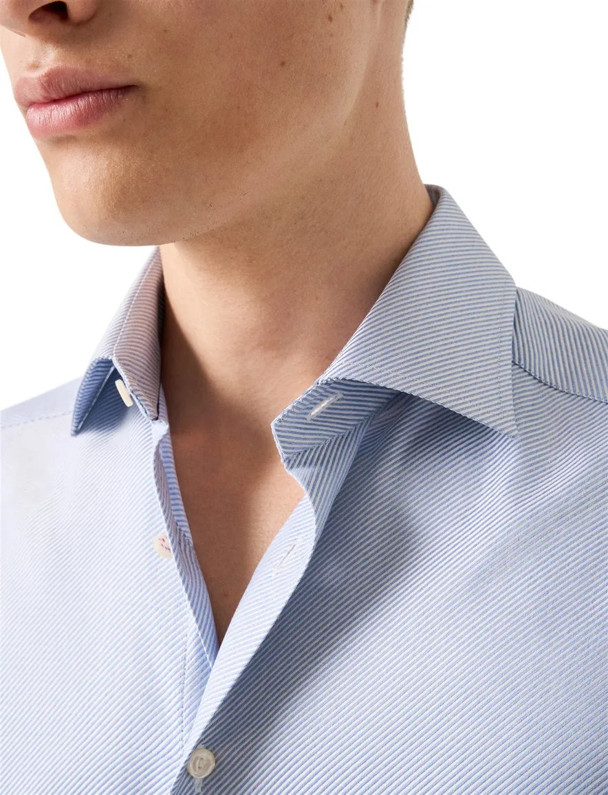Eton contemporary fit business overhemd lichtblauw gestreept