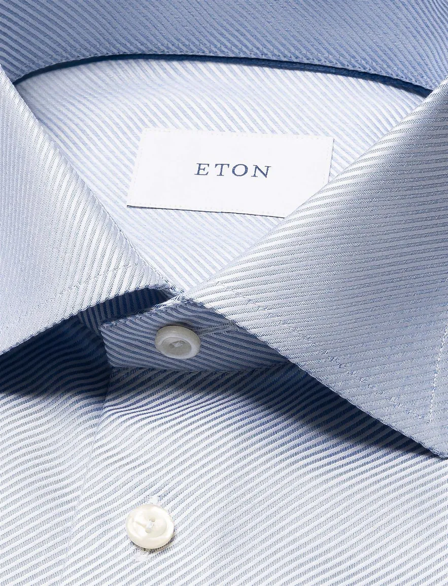 Eton contemporary fit business overhemd lichtblauw gestreept