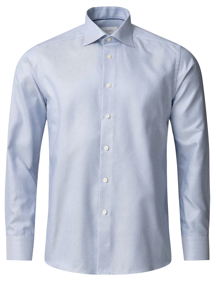 Eton contemporary fit business overhemd lichtblauw gestreept