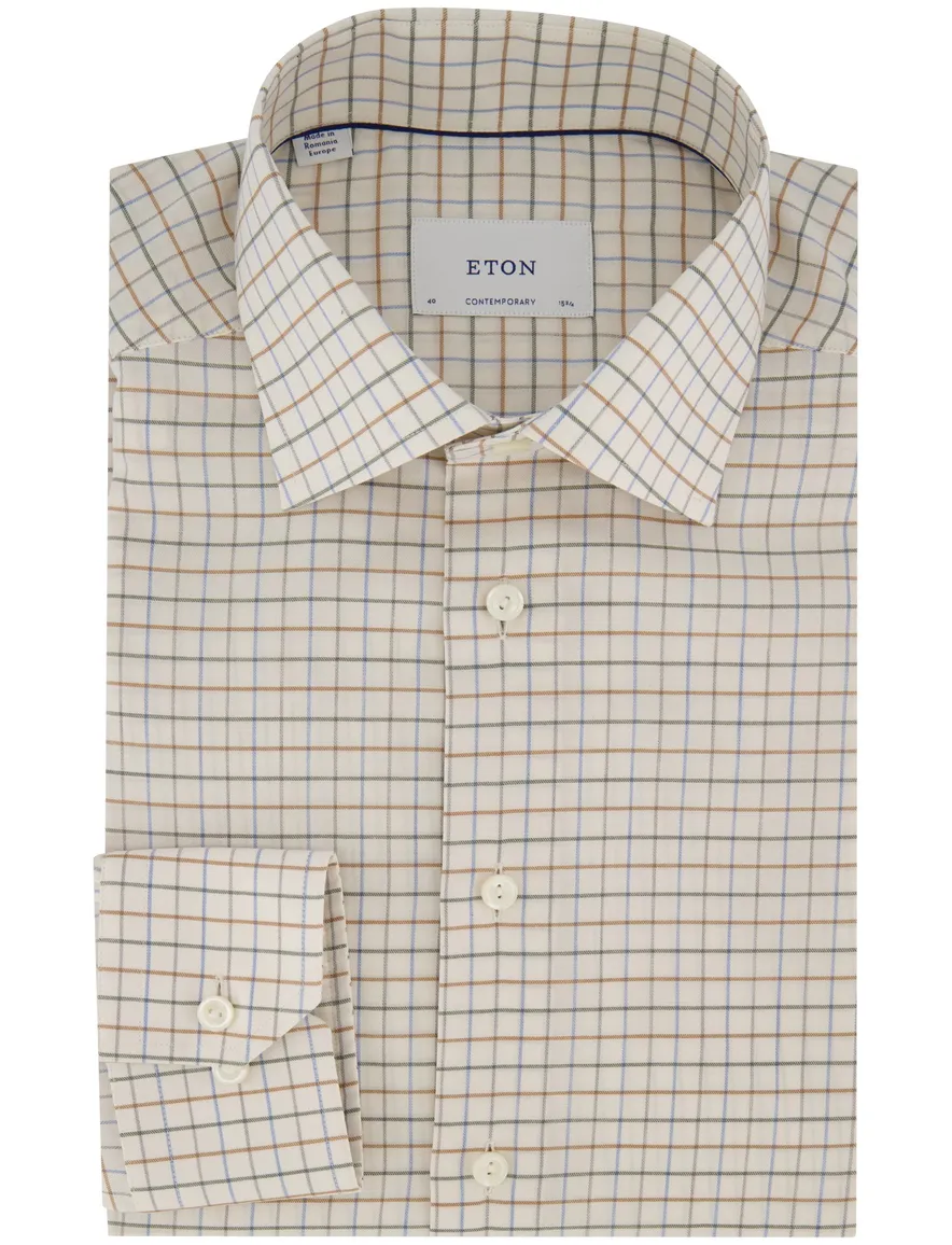 business overhemd beige Eton Contemporary Fit