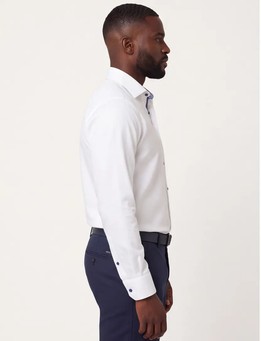 Overhemd Eton Classic Fit wit katoen