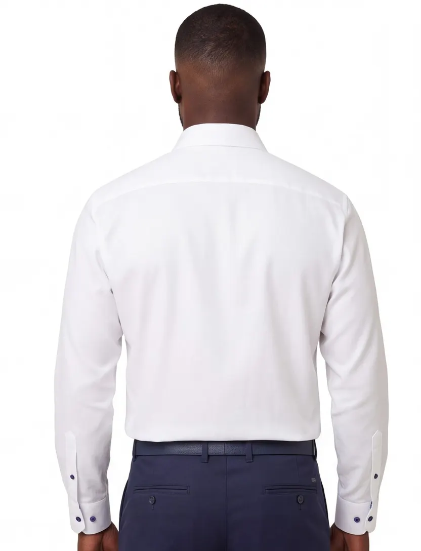 Overhemd Eton Classic Fit wit katoen