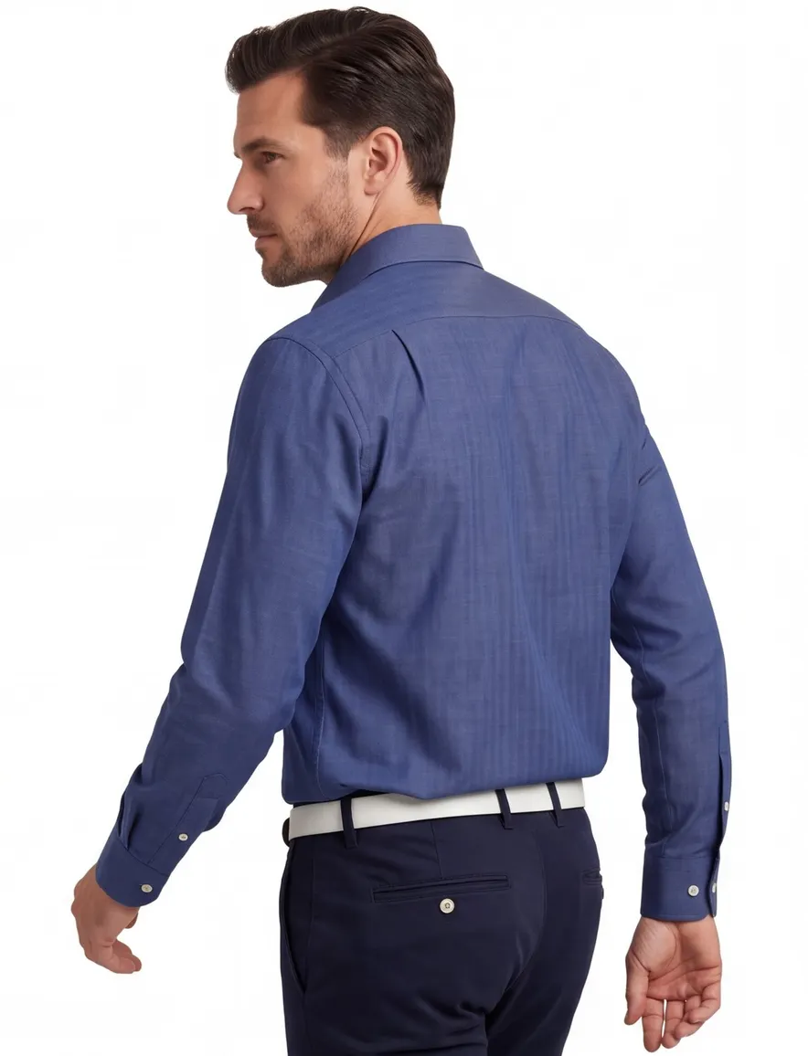 Eton classic fit overhemd blauw katoen