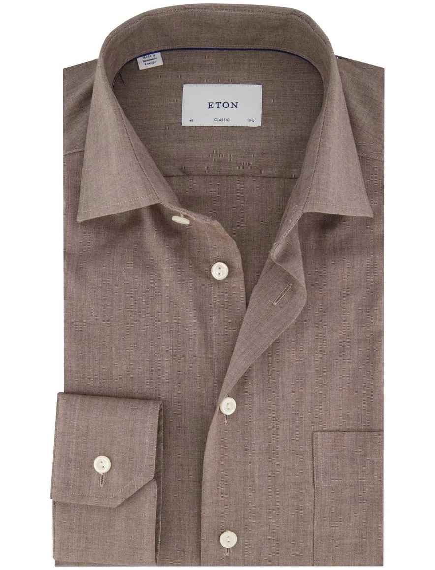 business overhemd beige Eton Classic Fit