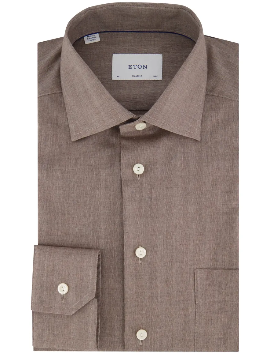 business overhemd beige Eton Classic Fit