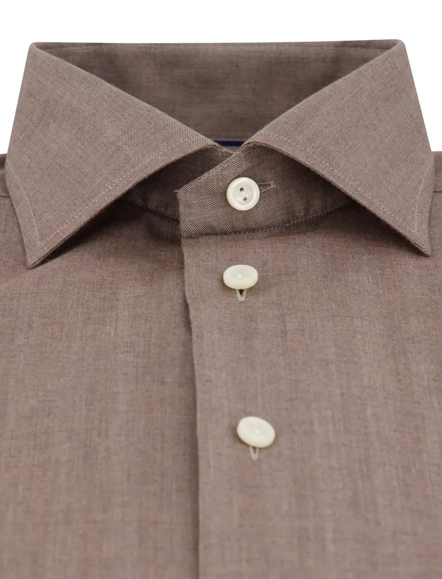 Eton classic fit overhemd katoen taupe