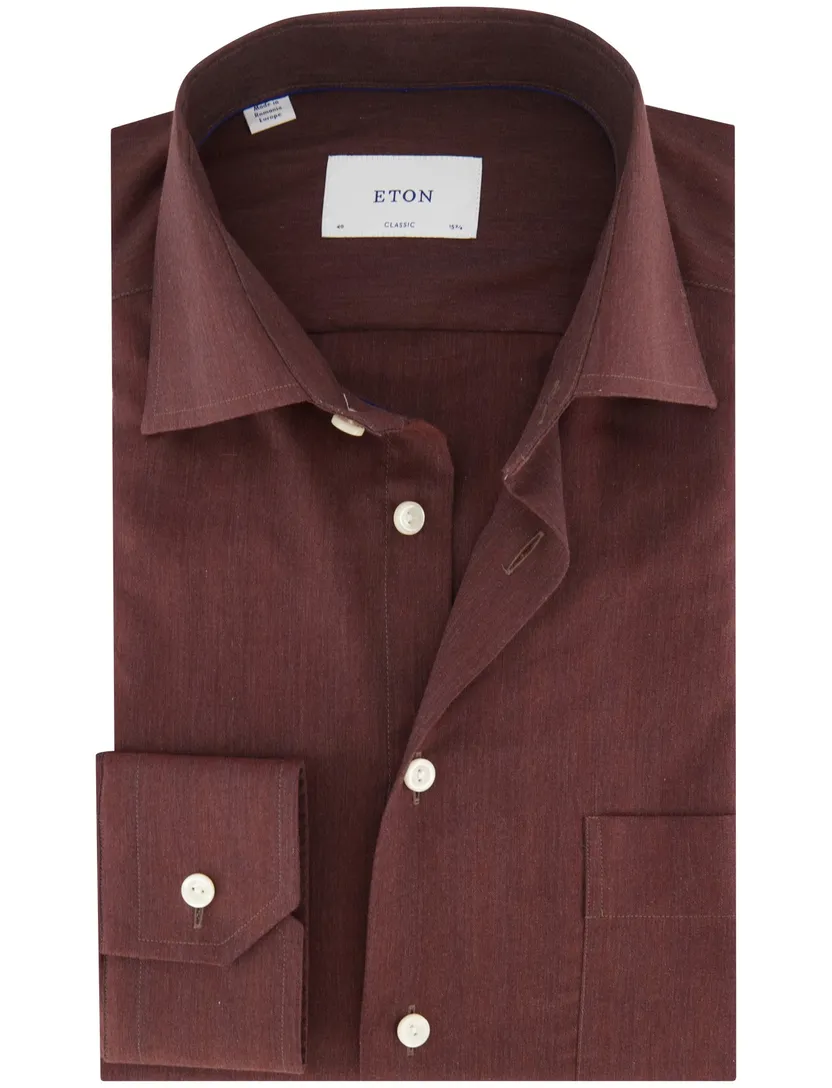 Eton classic fit overhemd katoen bordeaux