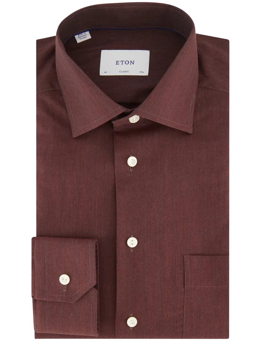 Eton classic fit overhemd katoen bordeaux
